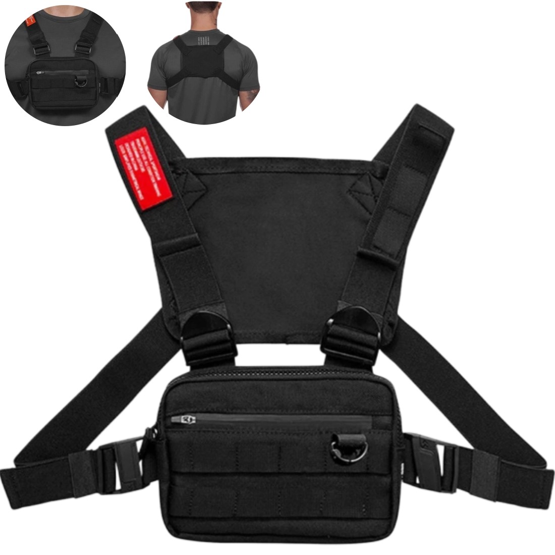 Tactical Combat Chest Rig Bag Front Pouch Molle Recon Kit Pack Hunting Airsoft
