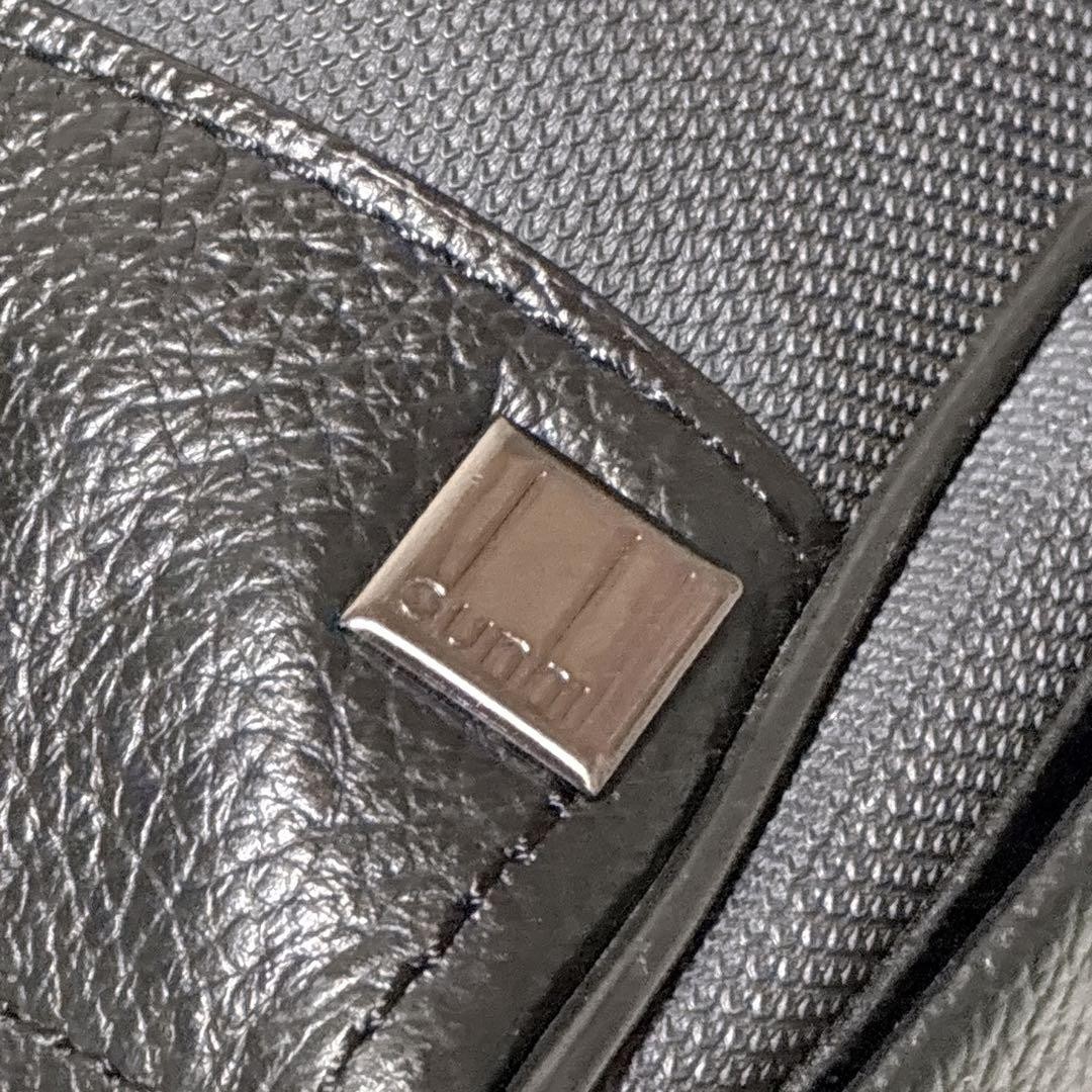 Dunhill D-Eight Black Shoulder Bag A4 Messenger Flap 32cm