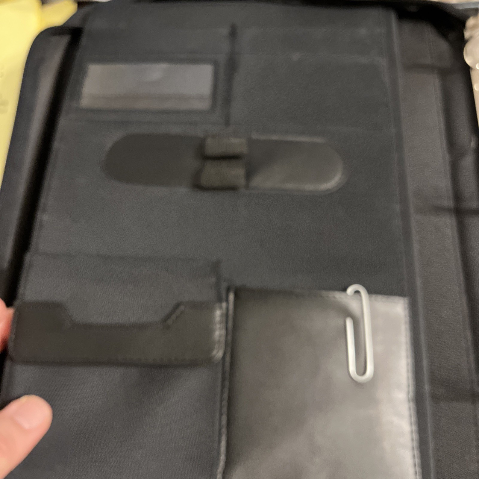 Black Leather Lock Briefcase With Straps