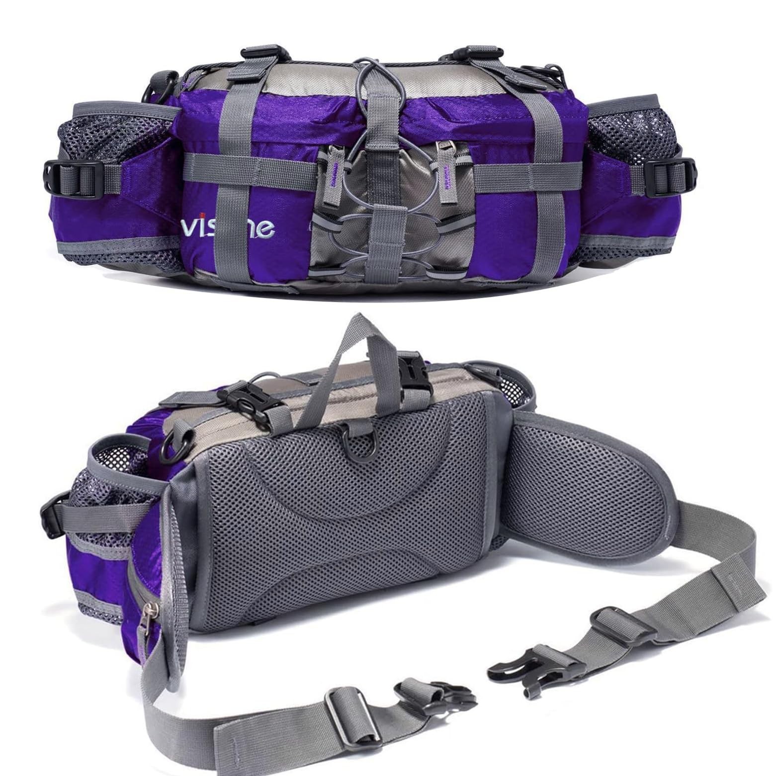 Outdoor Fanny Pack Hiking Fishing Waist bag 2 Water Bottle Holder Lumbar Pack