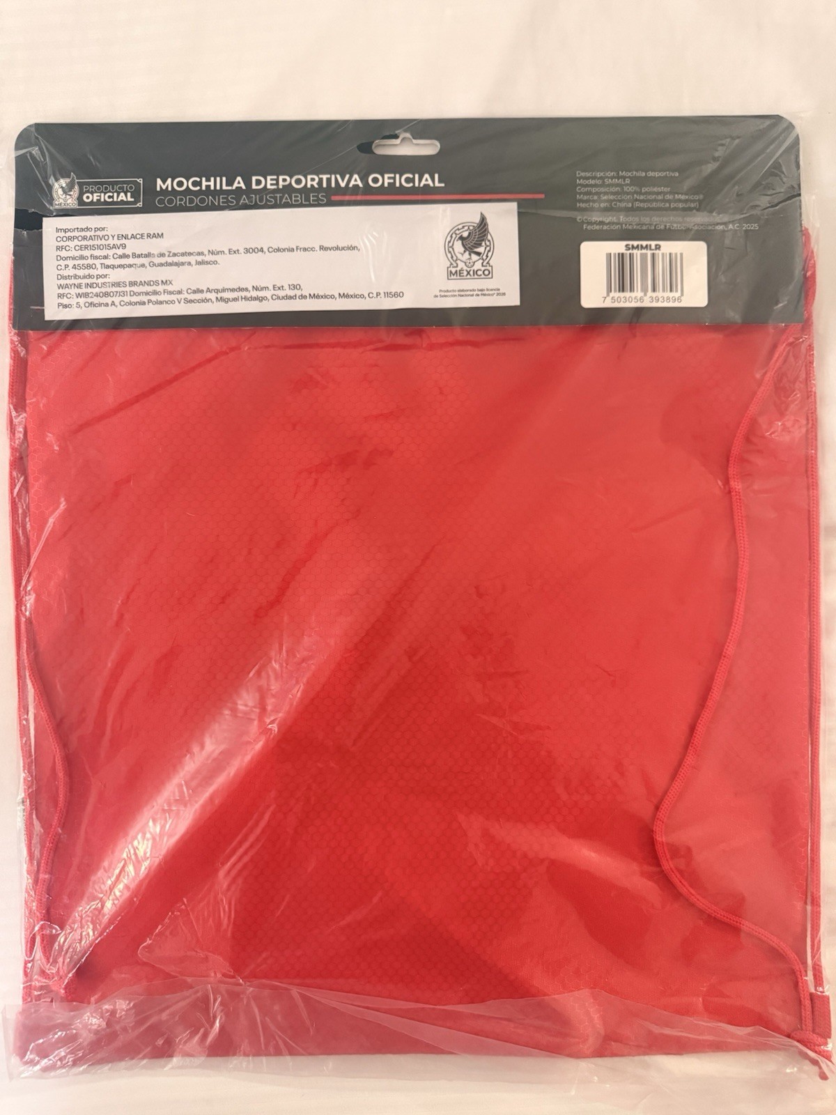 Official Mexico National Team Drawstring Backpack New Sealed Choose Color