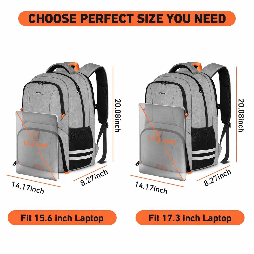 Gym Backpack Men Women Shoe Compartment Water Resistant USB Port 15.6 In Grey
