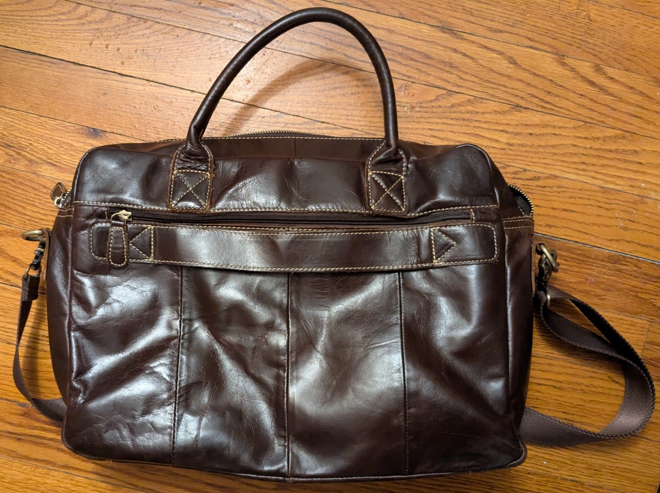 Leather briefcase for men – brown, used but excellent condition