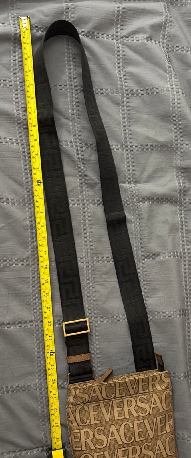 Versace 1020745 La Medusa Canvas Fabric Logo Crossbody All over Bag $850