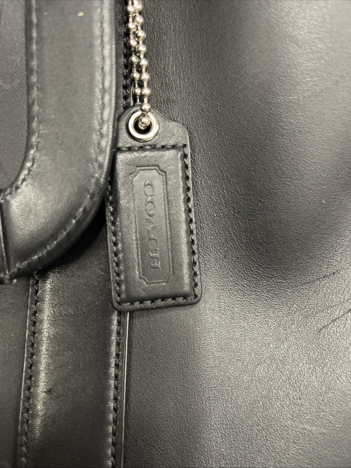 Coach Metropolitan Slim Leather Briefcase Black Crossbody Bag