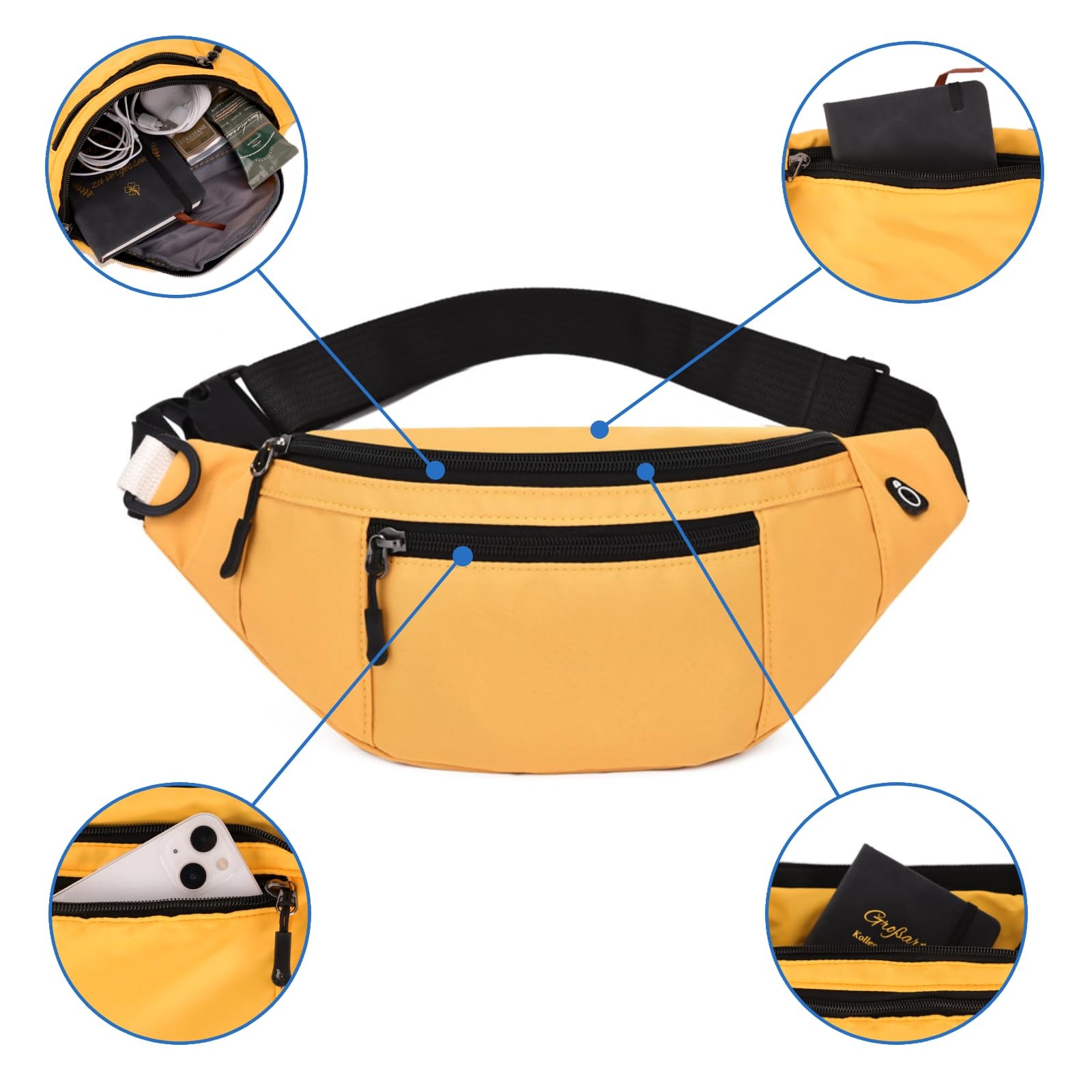 Fanny Pack Men’s & Women’s – Waterproof Waist Bag for Travel, Everyday & O…