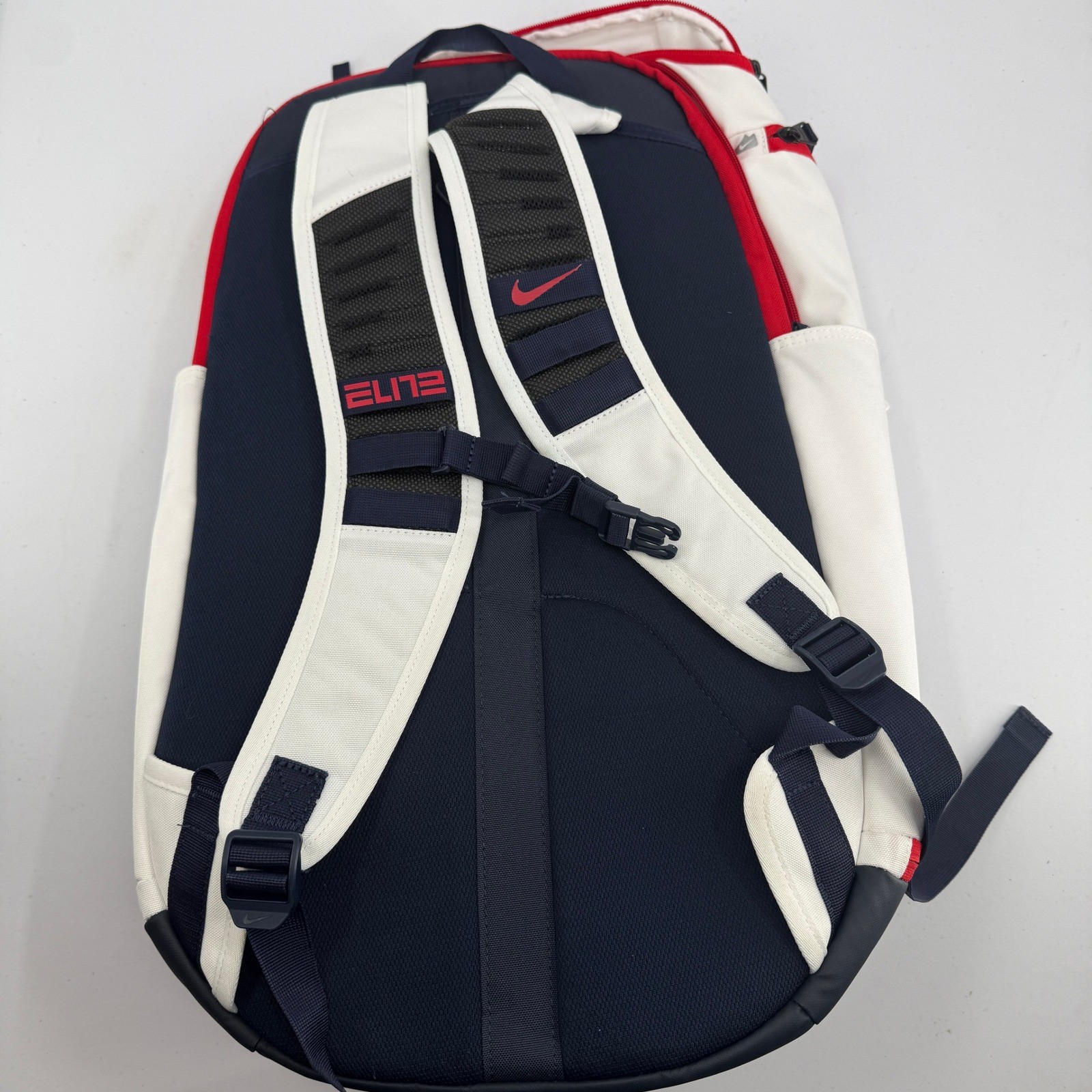 Nike Hoops Elite Pro Backpack Mens White Red BA5554 Basketball Bag