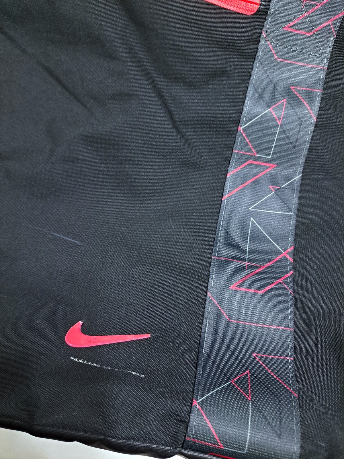 Nike Legend Track Tote Bag With Snap Button Black Red BA4509
