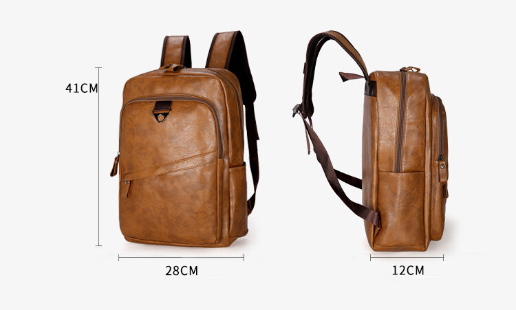 New Leather School Backpack Waterproof Business Laptop Travel Work Bag daypack