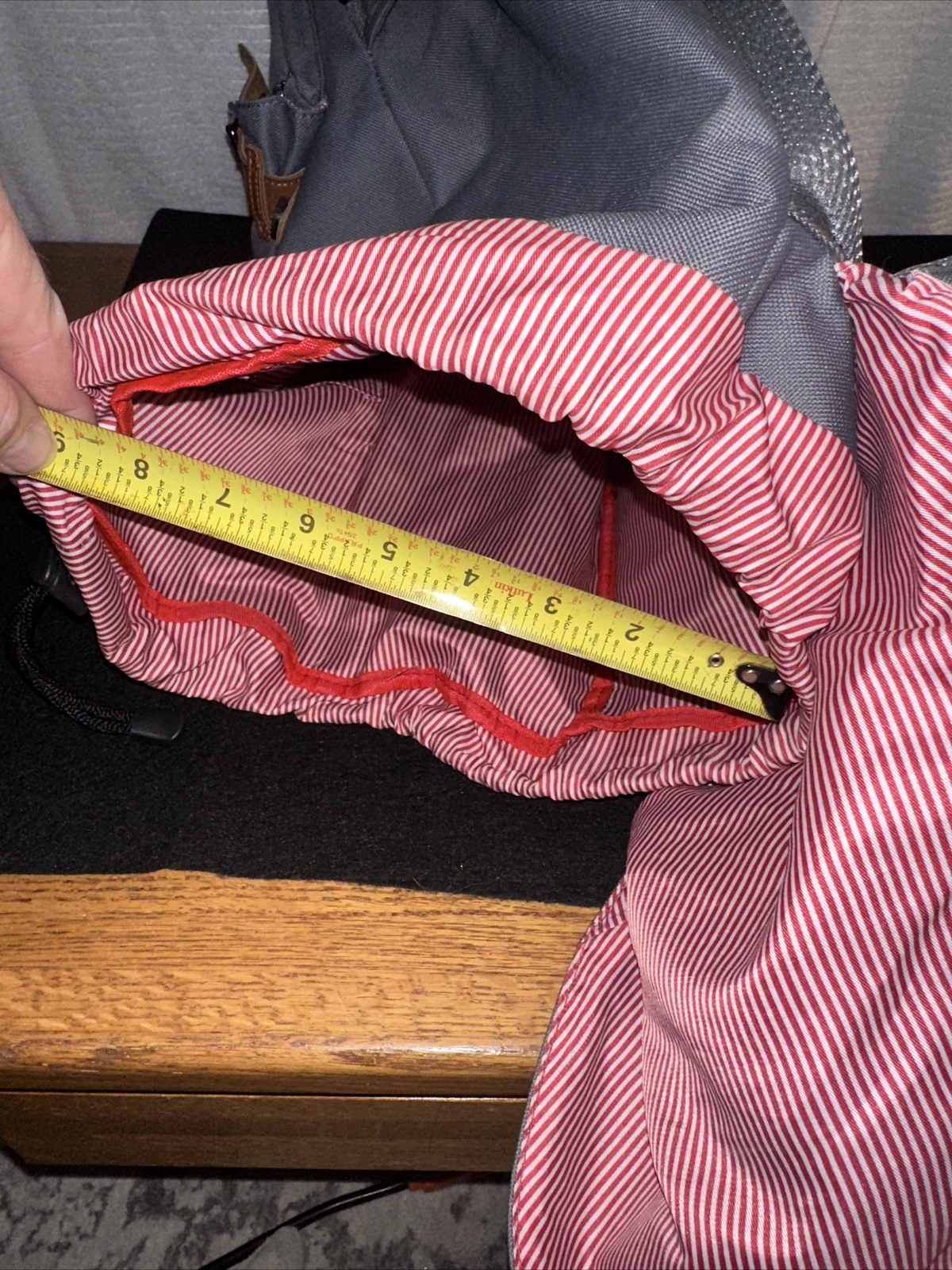 REAL! Kaukko Back Pack Vintage And Vogue Red Striped Lining Very Nice Large Size