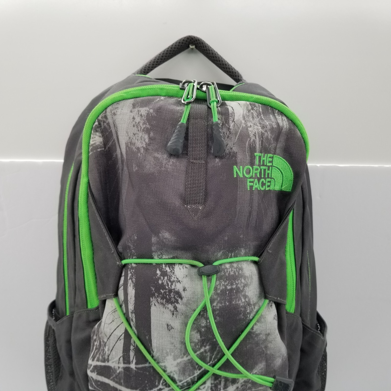 North Face Jester 28 Liter Black Green School Hiking 18 Inch Backpack