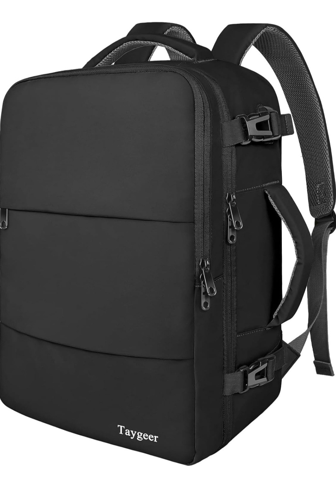 Taygeer 35L Travel Laptop Backpack USB Port Carry On Bag Fits 15.6″ Black NEW