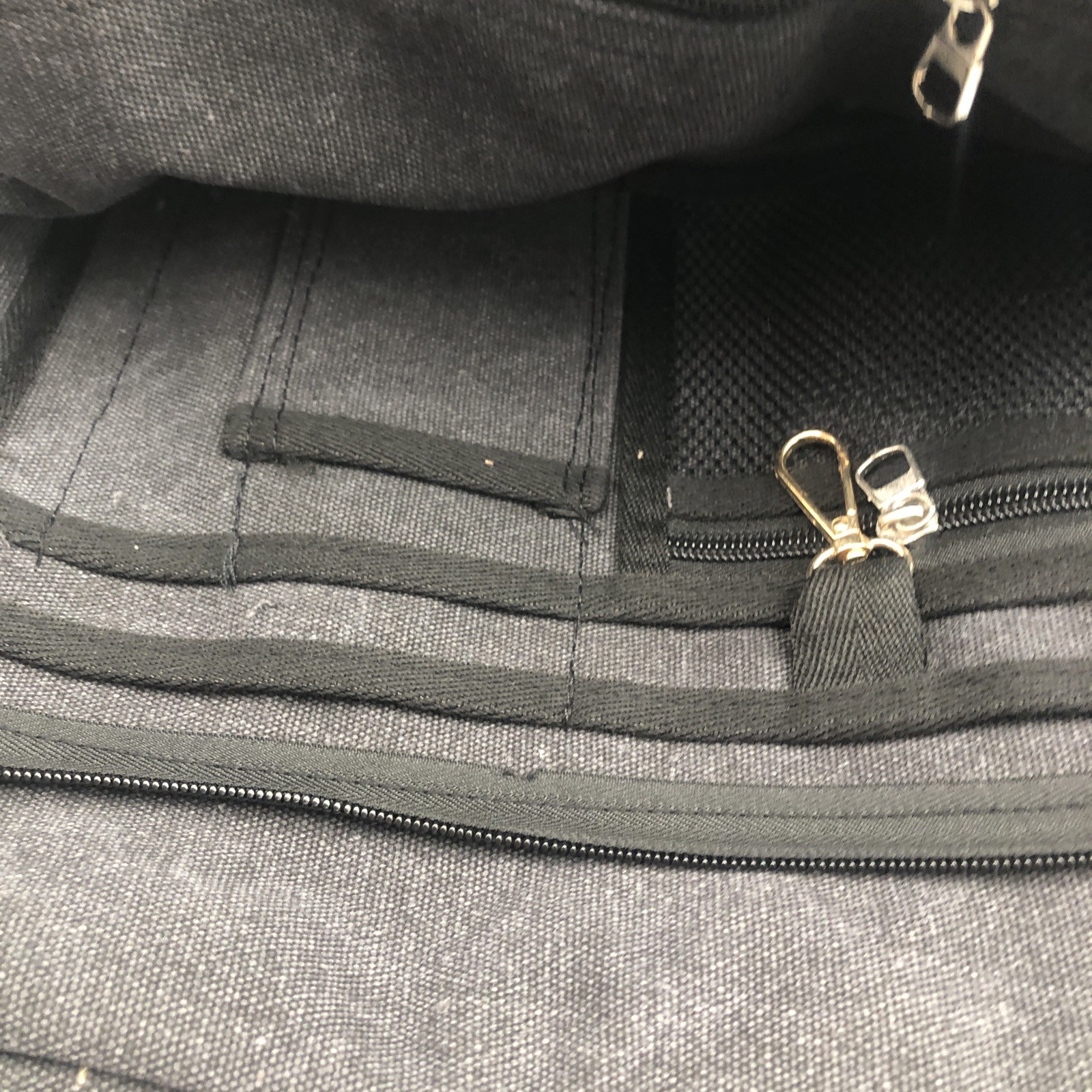 Longwei Black Grey Solid Messenger Bag Shoulder Strap Zip Closure