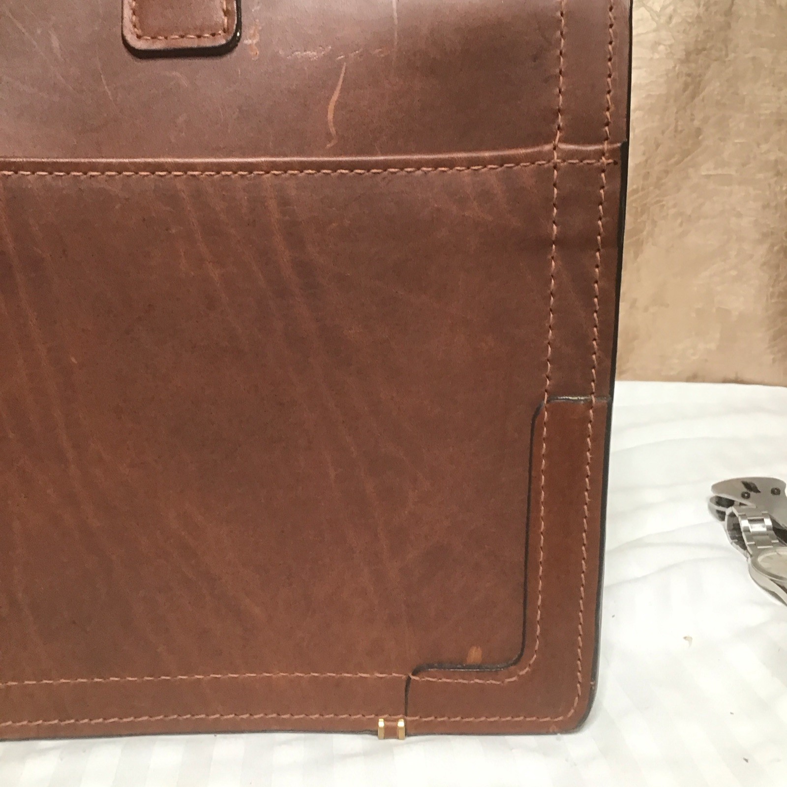 Vintage Leather SCHLESINGER Doctor Attorney Briefcase Attache Bag