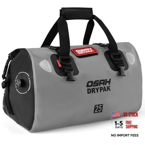 Waterproof Duffel Bag – Motorcycle Dry Bag Tail Bag with Large Storage 25L Grey