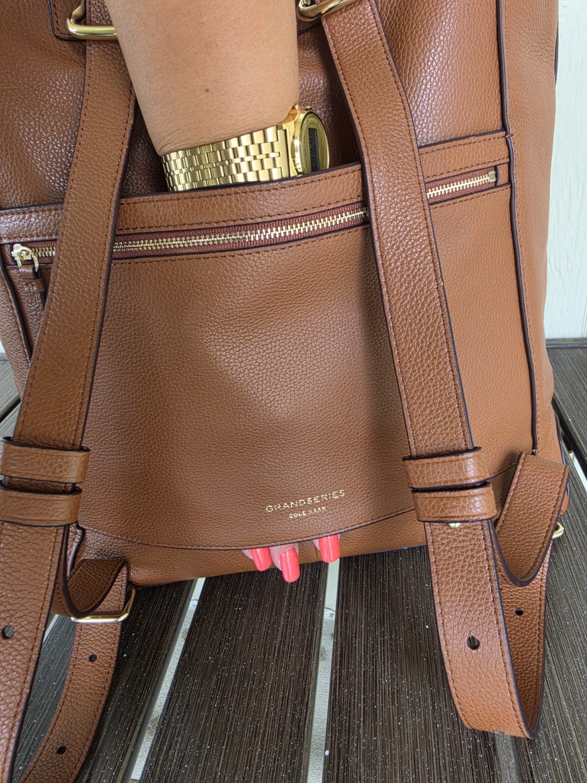 Cole Haan GrandSeries Cognac Convertible Backpack Purse