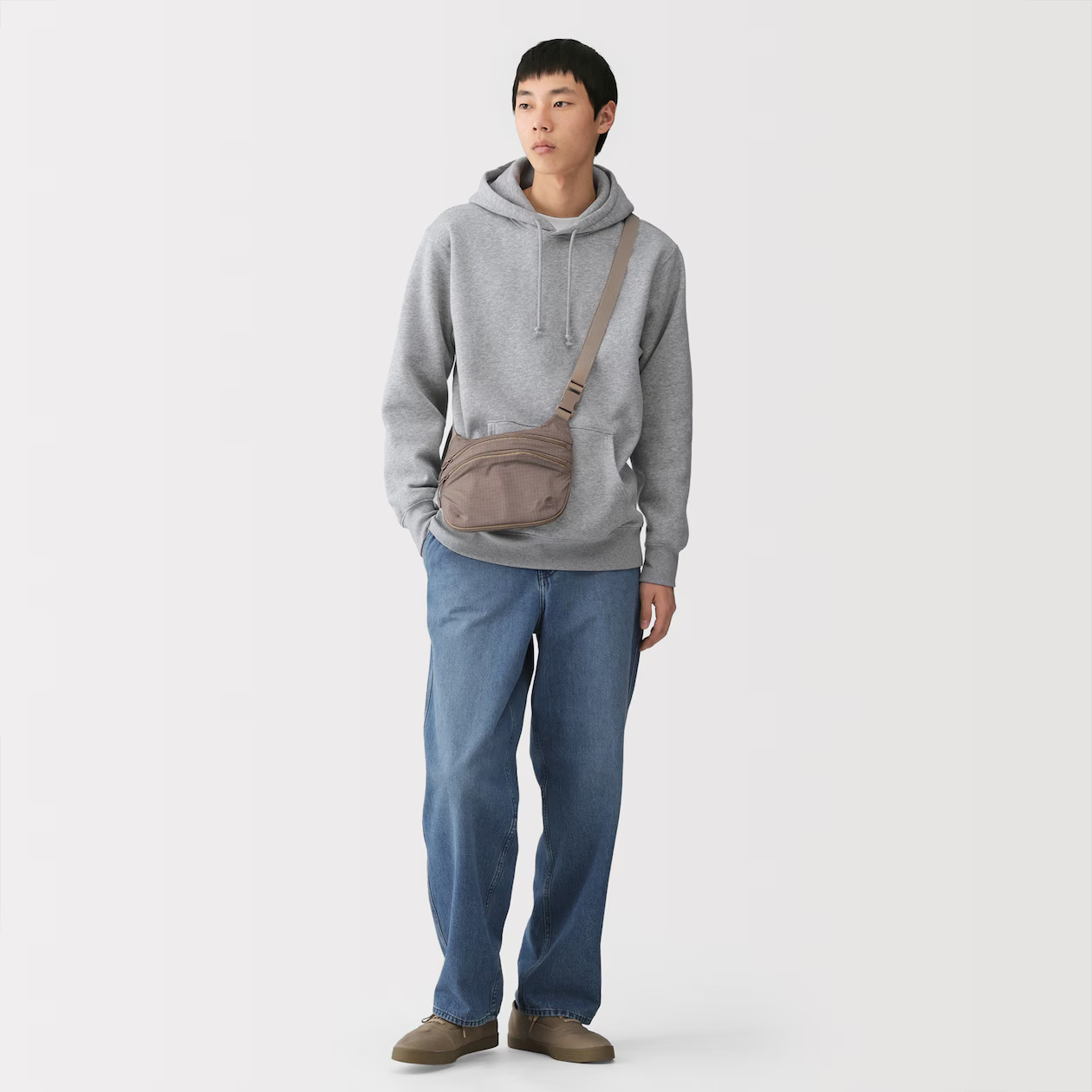 MUJI Water-Repellent Ripstop Mini Shoulder Bag Sling Bag Crossbody Unisex NWT