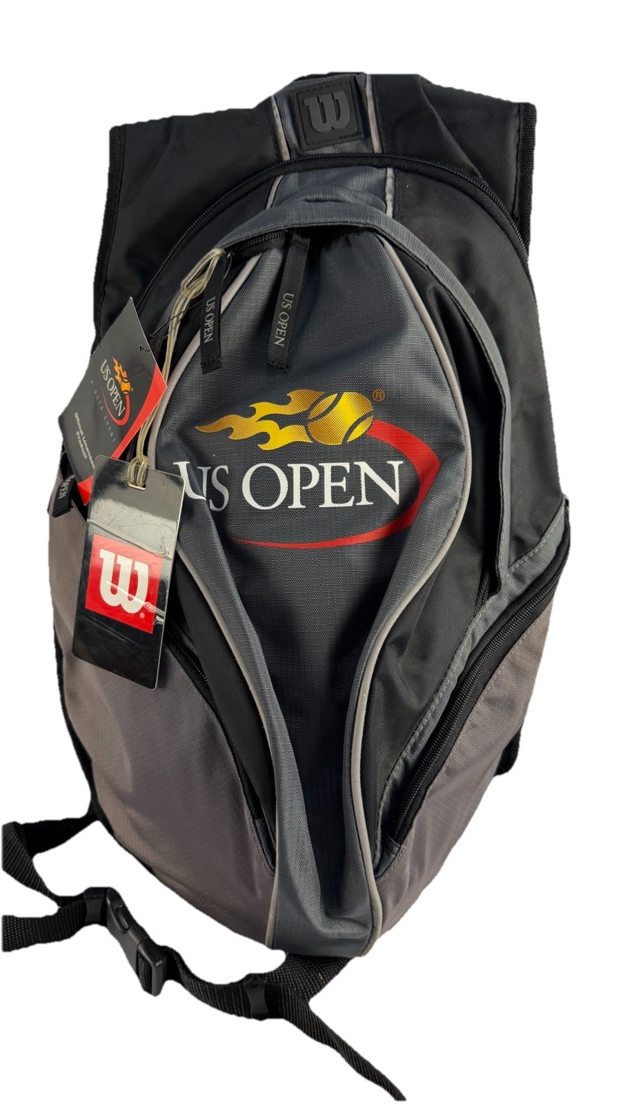 NWT Wilson US Open Black/Gold/Red Nylon Backpack With Pockets