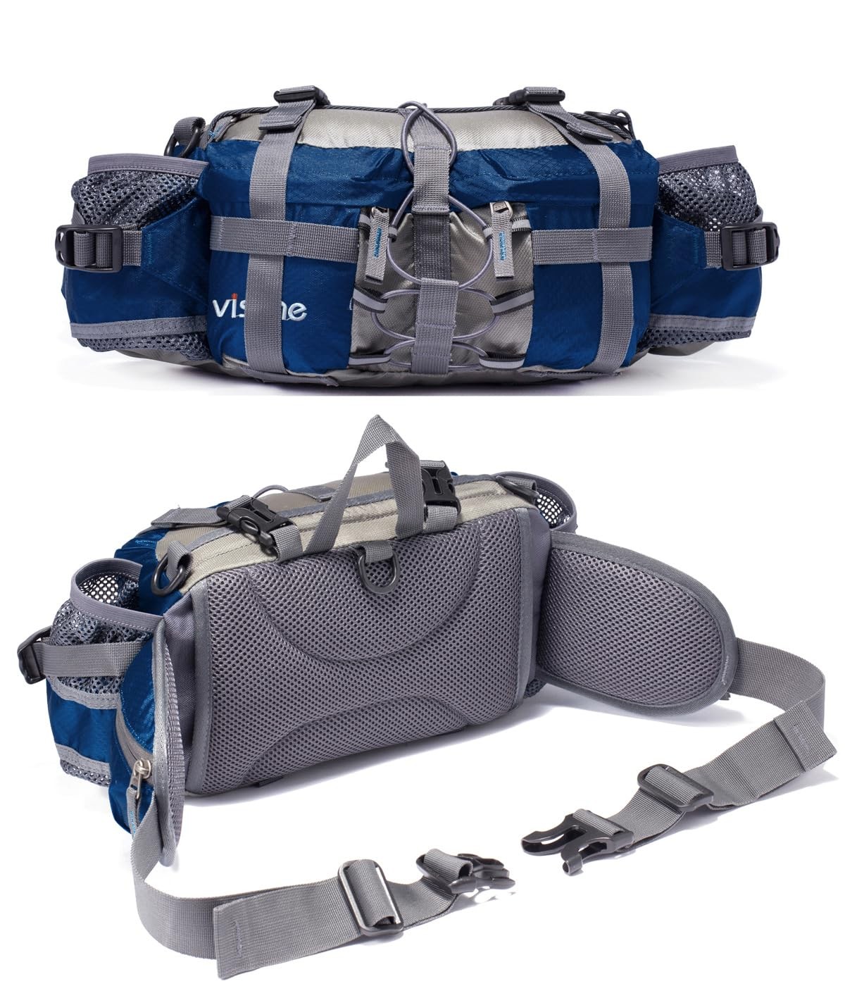 VISCNE Outdoor Fanny Pack Hiking Fishing Waist bag 2 Water Bottle Holder Lumb…