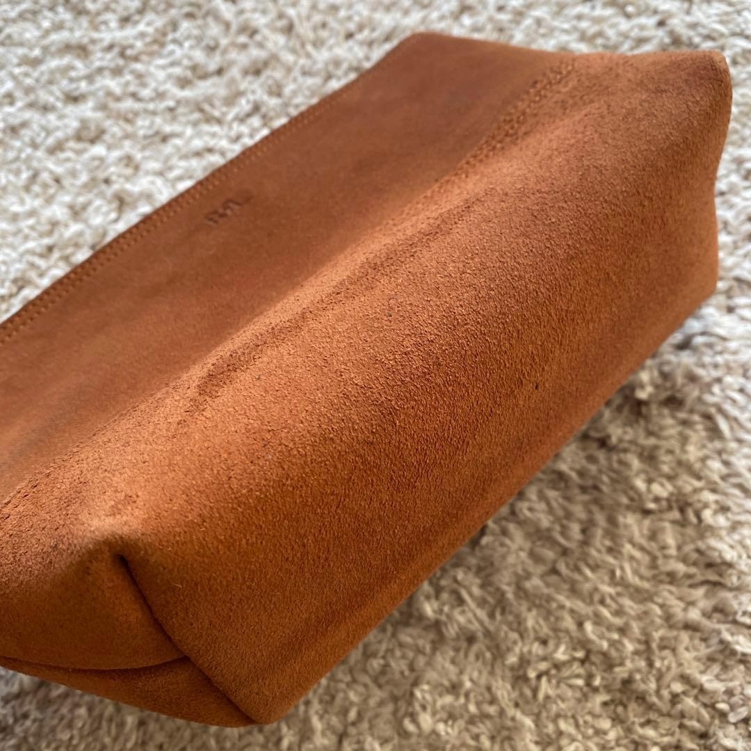 RRL Double RL 5619600 Leather Clutch Bag Brown Vintage Old Model Auth
