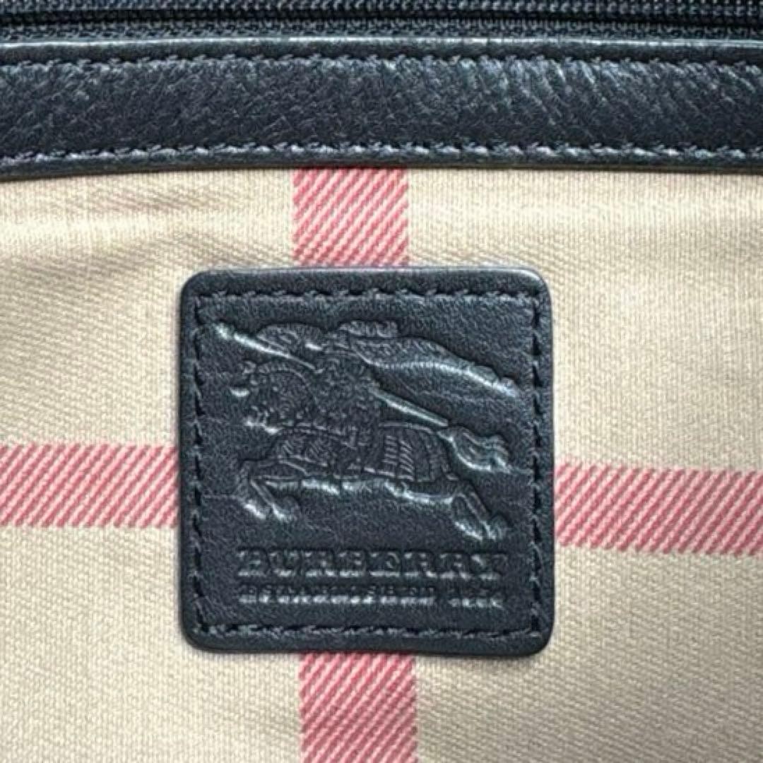 Burberry Shoulder Bag Nylon Nova Check Black 30x32cm
