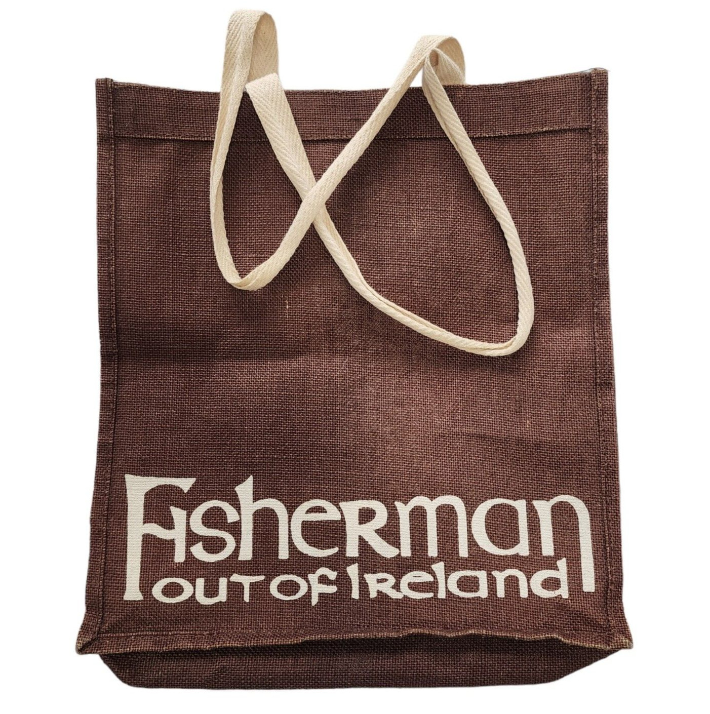 Fisherman Out Of Ireland Tote Bag Burlap Jute Natural Reusable
