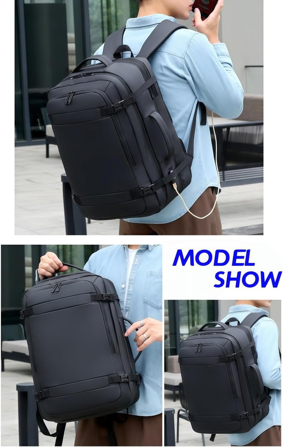 Extra Large 50L Expandable Travel Laptop Backpack Men Women,Airline Approved Tra