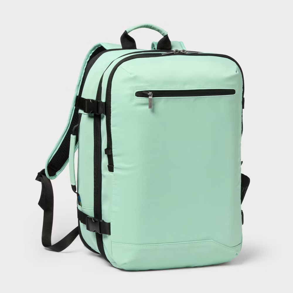 40L Travel Backpack with Expansion – Open Story Sage Green