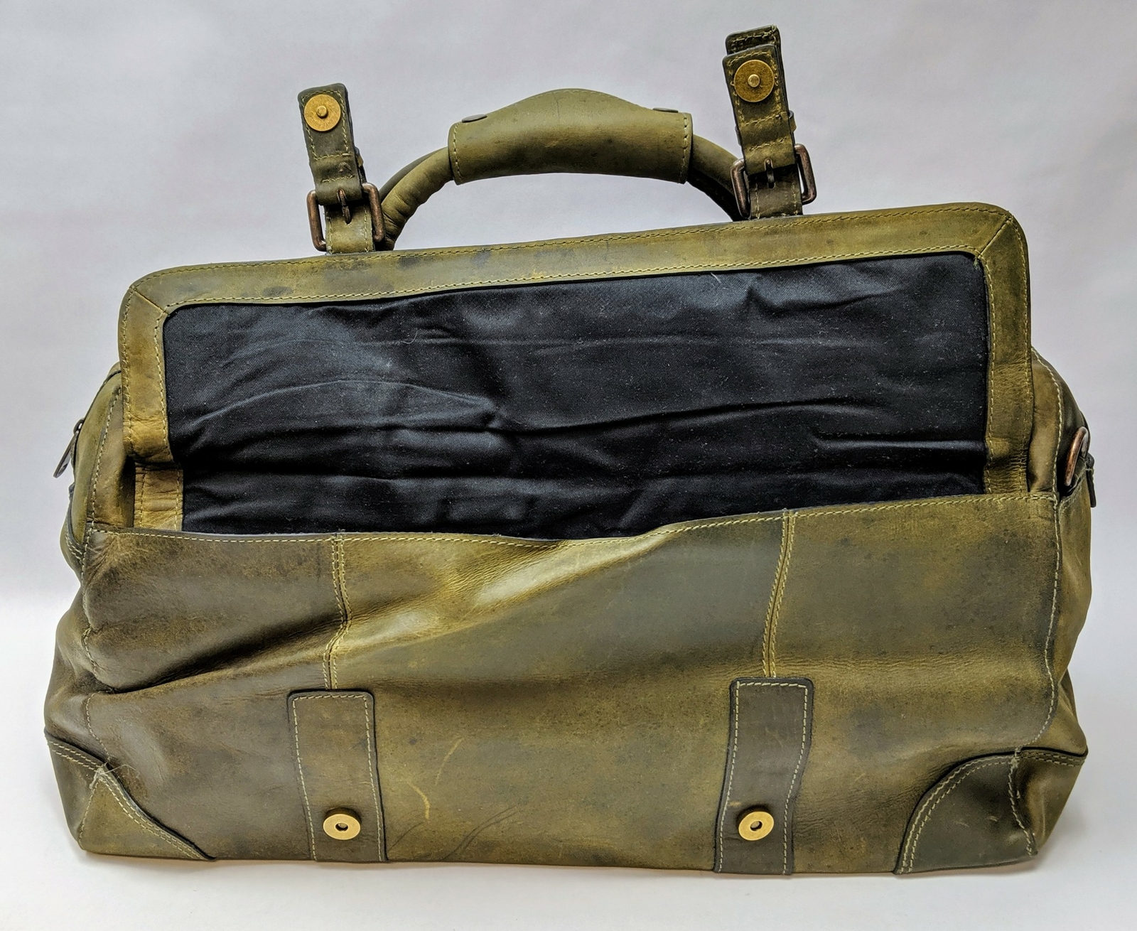 The British Belt Duffle Bag Holkham Milled Olive Weekender Leather for Men’s